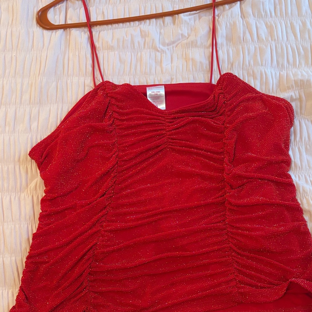 No Boundaries Red Ruched Camisole